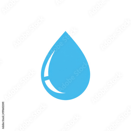 Blue water drop symbol liquid isolated on a transparent background