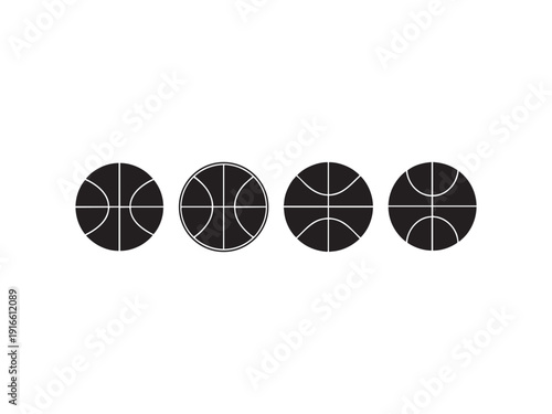 Basketball vector icons set isolated on white background. hoops graphic symbols