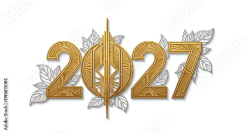 Golden 2027 logo with modern leaf design elements