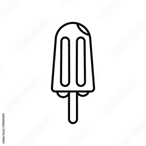 A stylishly designed double scoop popsicle with a stick