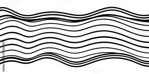 Dynamic wavy lines in modern design, simple flat line art