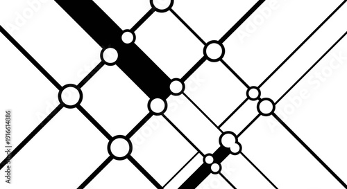Abstract Geometric Grid Pattern with Intersecting Lines and Circles