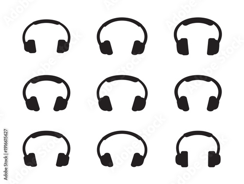 Sleek headphones silhouette with immersive audio experience theme