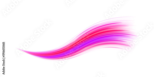 Dynamic neon arcs twist with flowing motion. Colored spark highlights create vibrant energy. Ideal abstract futuristic design PNG.
