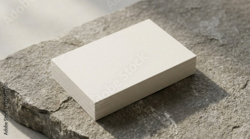 Elegant Minimalist Business Card Mockup on Natural Stone Background for Creative Design Projects