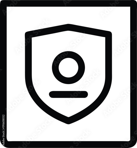 A digital illustration of a shield with a person inside, symbolizing protection and security