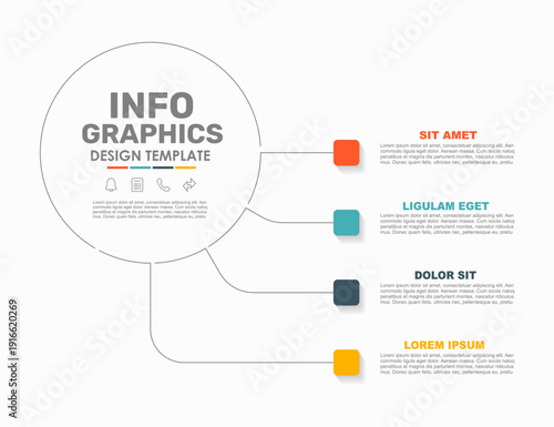 Minimalist infographic flow chart, ideal for process mapping, presentations, or business strategy visuals. Vector illustration.