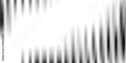 Grunge halftone gradient background. Faded grit noise texture. White and black sand wallpaper. Retro pixelated backdrop. Anime or manga style comic overlay. Vector graphic design textured template