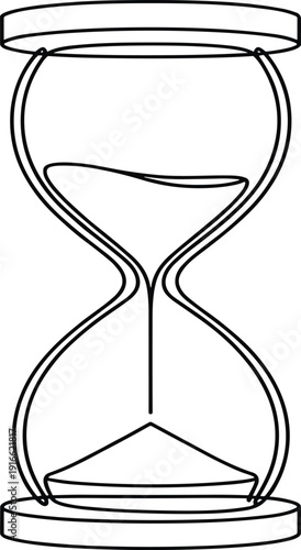 Black and White Hourglass with Sand Flowing Between Bulbs time des