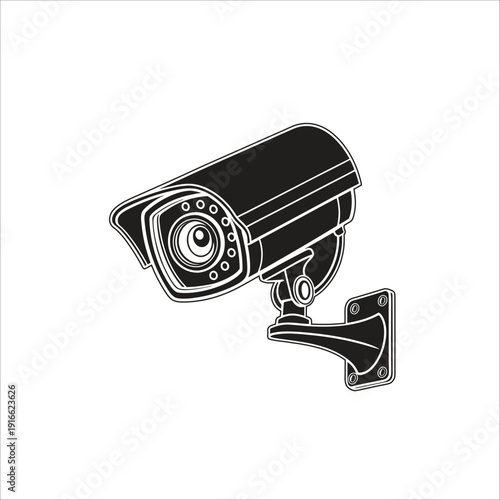 bitmap illustration of cctv and camera logo. Set of cctv and system stock symbol for web.