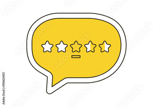 Customer Feedback Stars in Speech Bubble Icon.