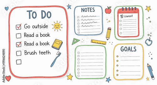 Colorful to-do list and notes stickers