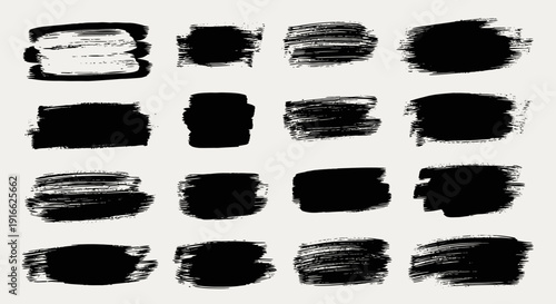Brush stroke vector set