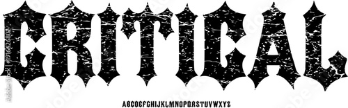 Modern Critical Font, Handcrafted Alphabet with Sharp Spiky Points and Scratched Ink Texture, Stylish Typography for Rock Music Album Covers, Gaming Identity, and Dark Visual Arts