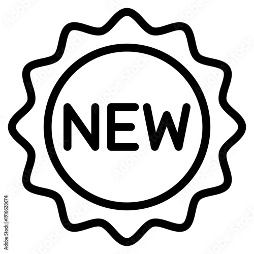 new badge outline style icon 