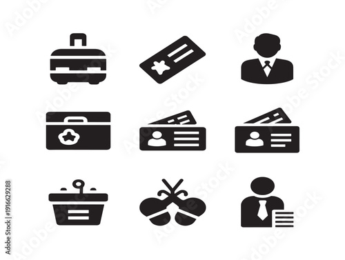 Stylish boarding pass silhouette with exciting travel theme