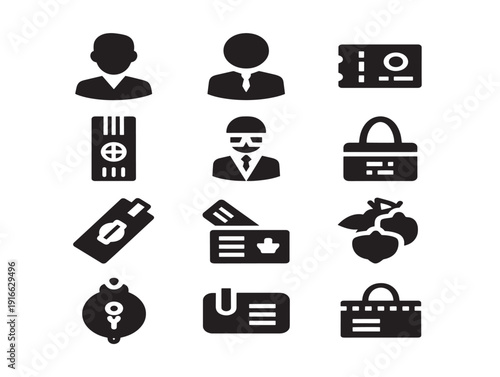 Professional airline ticket silhouette in clean modern style