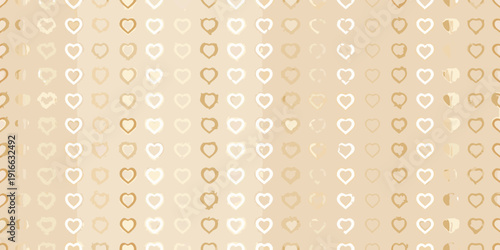 A soft blurred background of repeating golden heart shapes