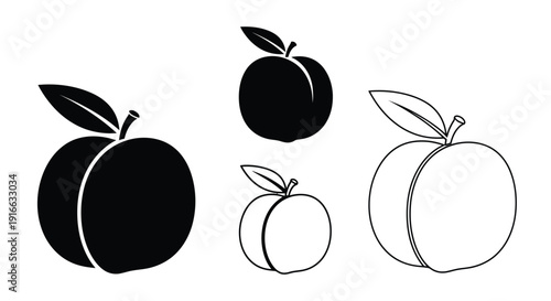 Apples in varying styles including a striking black silhouette