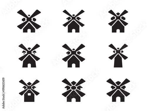 Stunning vintage windmill silhouette in dramatic rural landscape