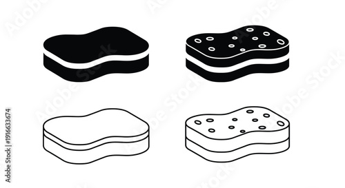 Two variations of a burger icon with outline and filled styles silhouette