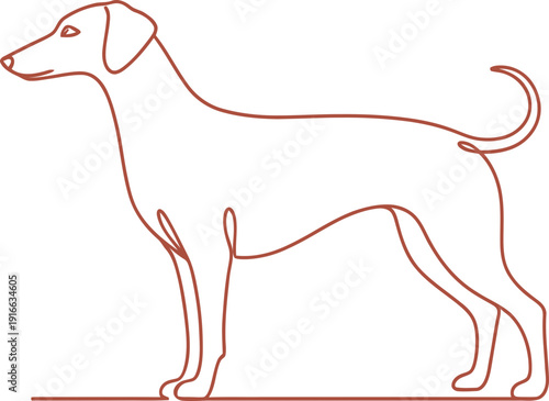 Dog line art animal vector illustration for logo, pet shop, veterinary clinic, animal shelter, dog training, animal care concept