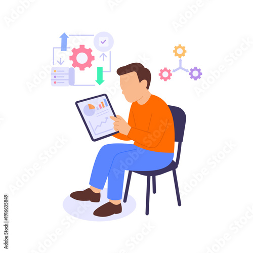 Feasibility Analysis, evaluating practicality and project viability, Flat vector character illustration