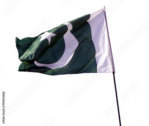 waving colorful national flag of pakistan
