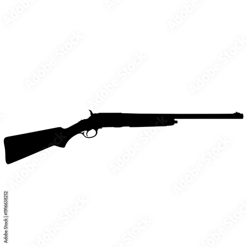 Silhouette of a Classic Rifle Isolated on White Background.