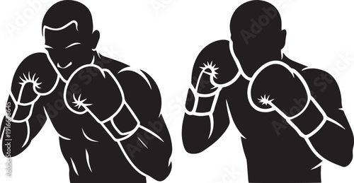 Silhouette of people working out with weights in a gym