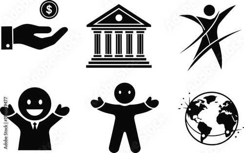 Black and white of business finance and global concepts