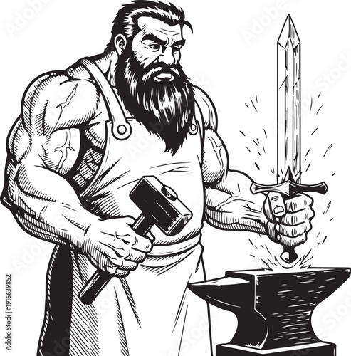 Exhausted Office Worker Sleeping on Desk with Energy Drink Manga Art