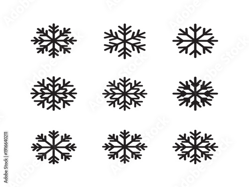 Beautiful crystal snowflake silhouette in frosty seasonal style