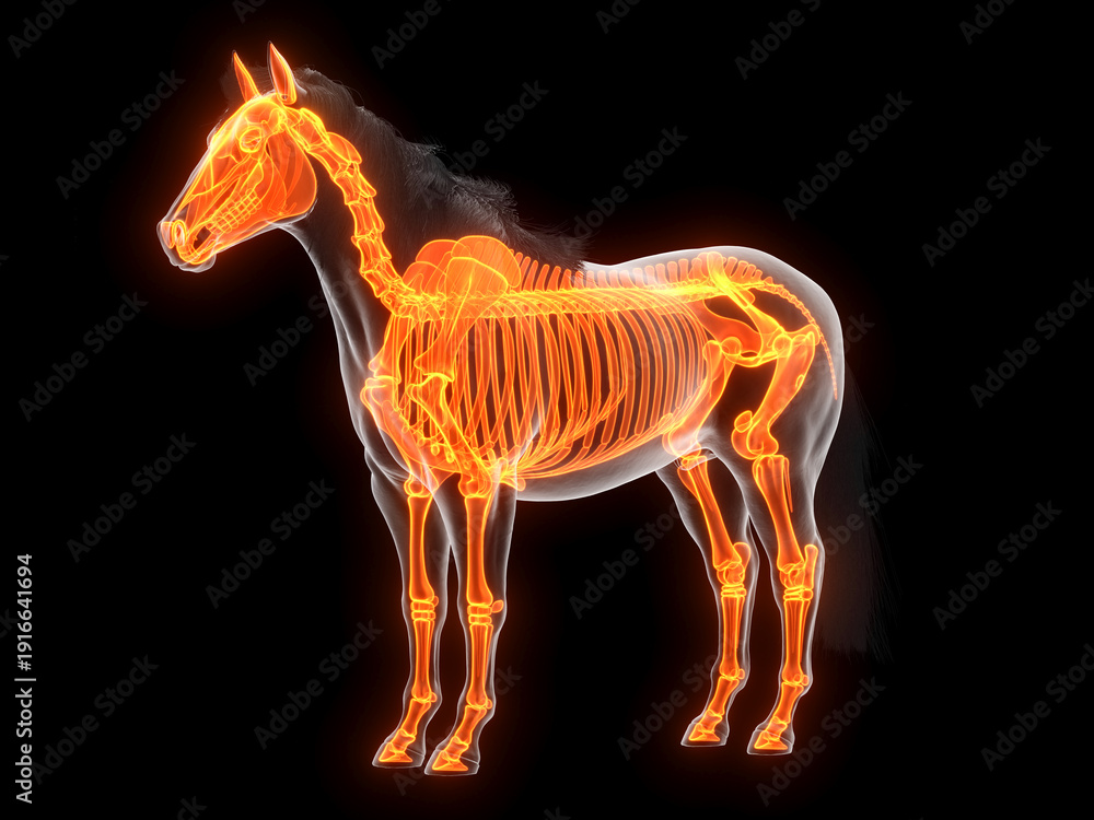 Fototapeta premium Illustrated Anatomical Render Of Joint Pain in a Horse