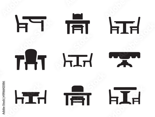 Elegant dining furniture silhouette in contemporary interior design