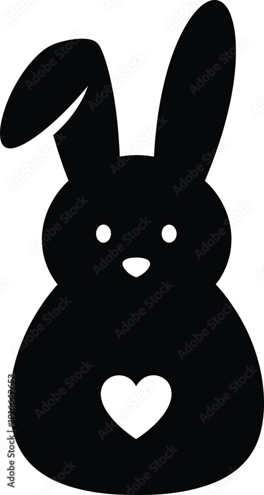 Obraz premium rabbit with heart Vector illustration