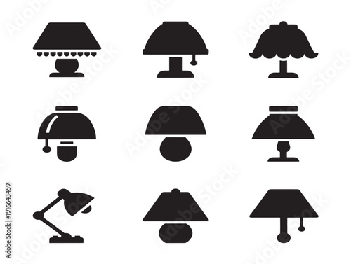 Decorative lamp shade silhouette with warm ambient lighting theme