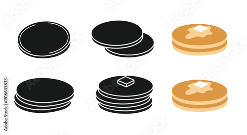 Pancakes with syrup and butter a contrasting visual silhouette