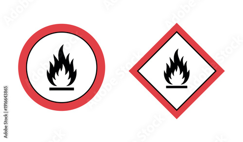 Flammable Hazard Warning Sign for Fire Risk