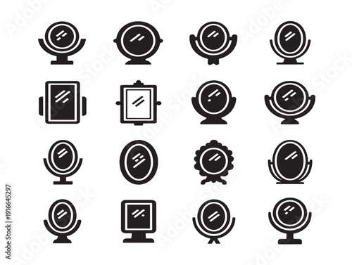 Ornate mirror frame silhouette with luxurious decorative detail