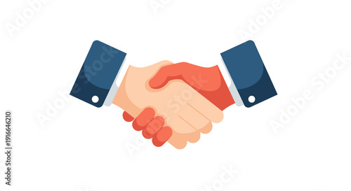 Business Handshake between Two People, Agreement and Partnership Concept on Isolated White Background