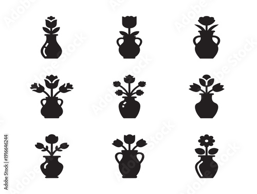 Elegant floral vase silhouette in sophisticated interior style