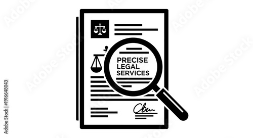 Magnifying Glass Over Legal Document Symbolizing Precise Legal Services.
