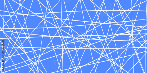 Seamless pattern background of ornament with fragments of blue broken ceramic tile or glass in flat design style isolated on white