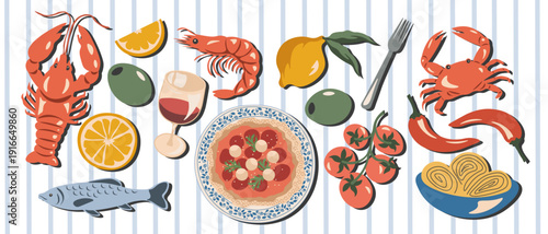 Italian kitchen set elements, Dolce Vita design elements