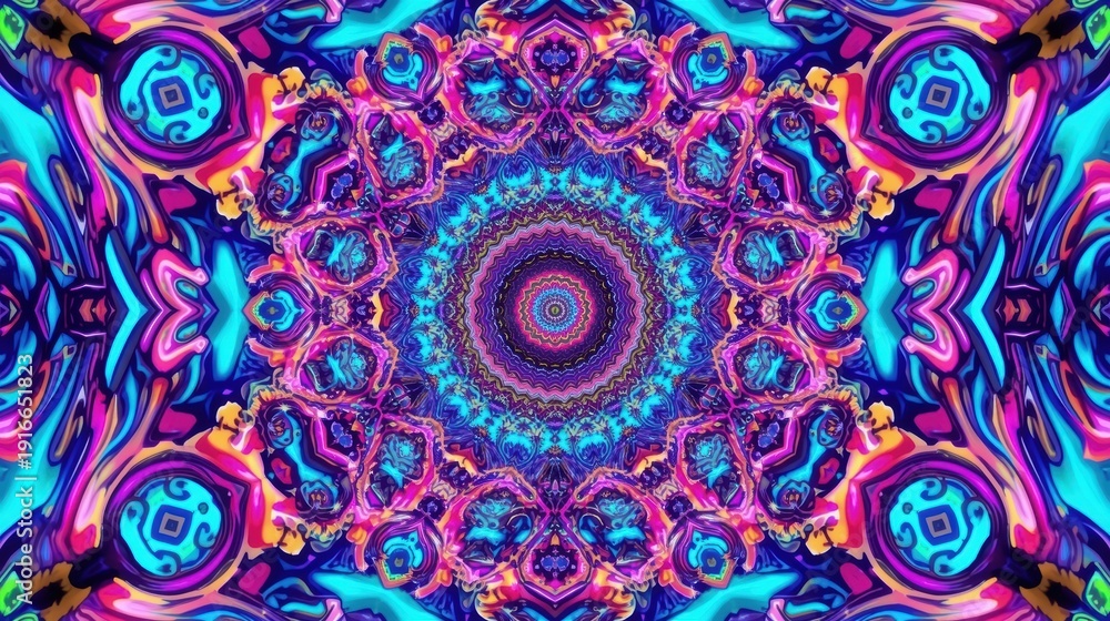 Fototapeta premium A mesmerizing kaleidoscope of vibrant colors and intricate patterns