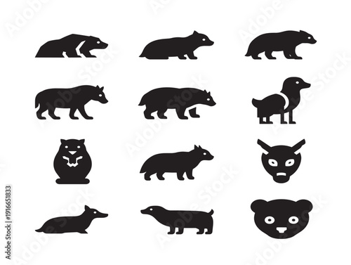 Striking arctic animals silhouette with dramatic icy landscape