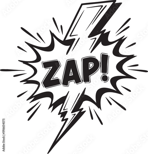 A comic book style explosion with the word zap Vector