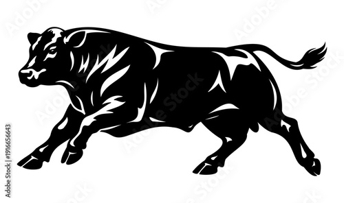 Angus Cow Walking Silhouette – Beef Cattle Vector Illustration