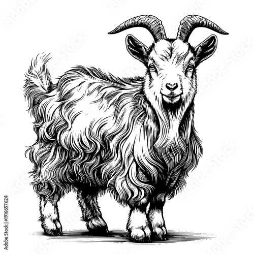 goat on a white background